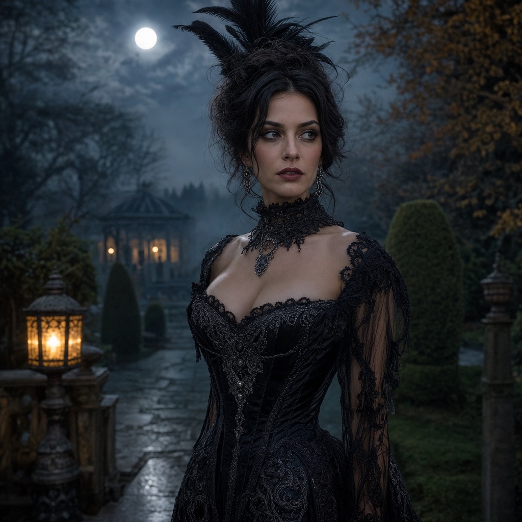 Cinematic Halloween portrait used as the first frame for an AI image-to-video animation